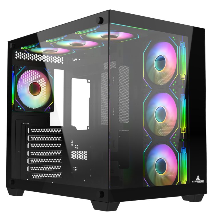 Gabinete Iceberg Crystal Cube negro