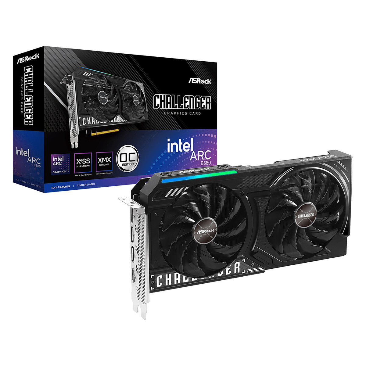 Tarjeta de video ASRock Intel Arc B580 Challenger OC 12 GB