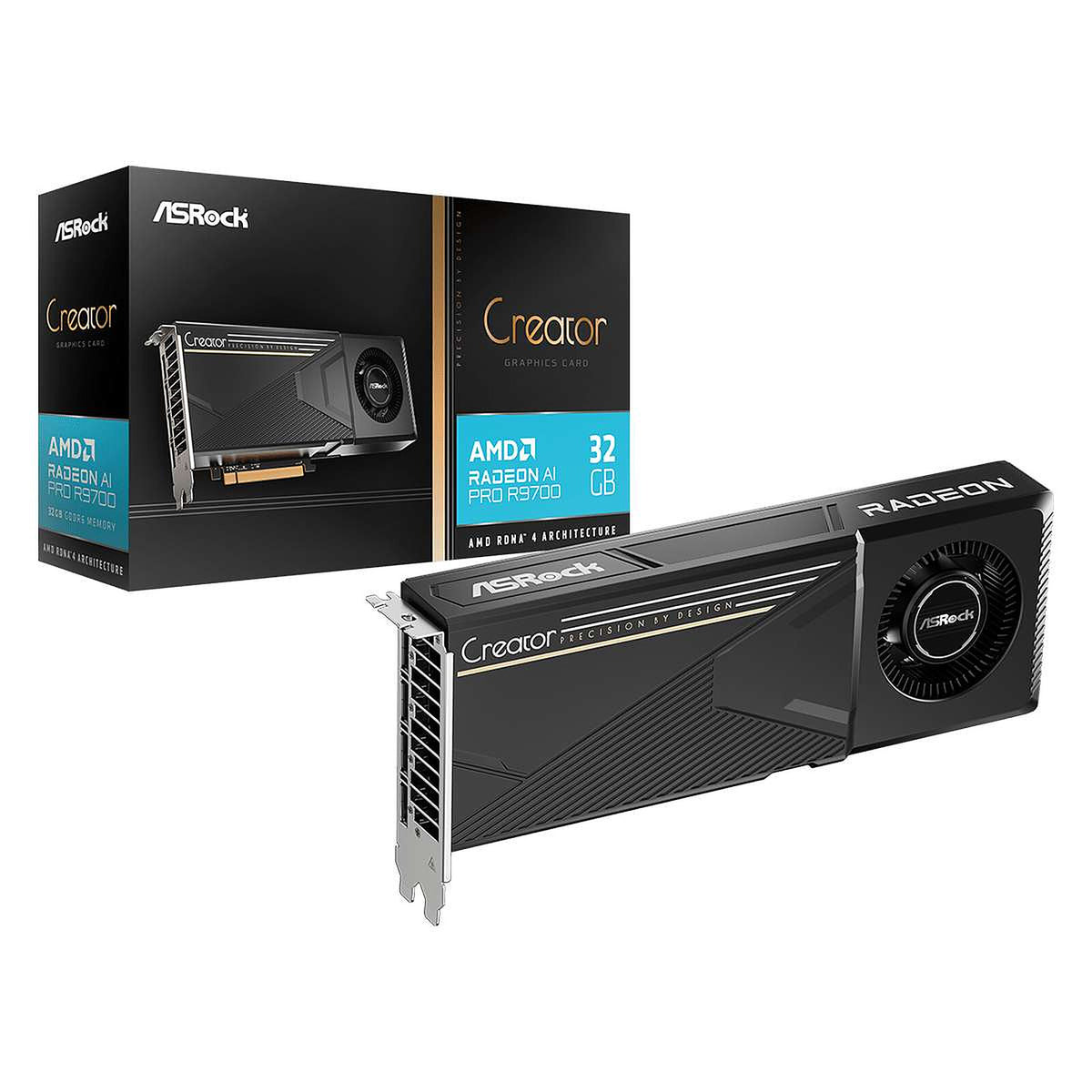 Tarjeta de video ASRock Radeon AI PRO R9700 Creator 32 GB